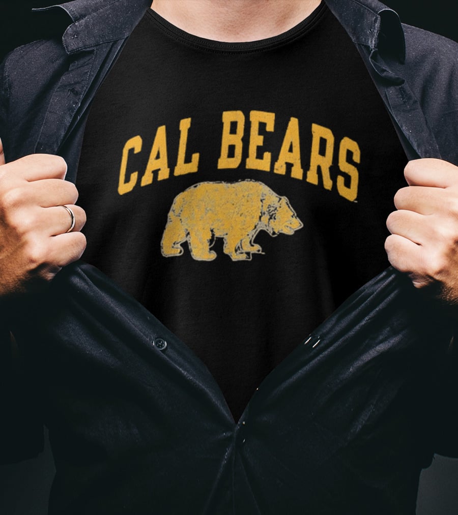 Cal Bears NCAA Distressed Grizzly Bear Profile T-Shirt