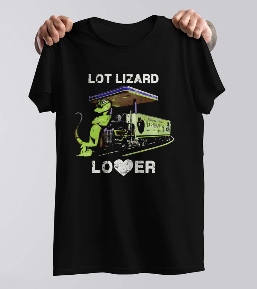 Lot Lizard Lover Gecko Trucking Diesel Humour T-Shirt
