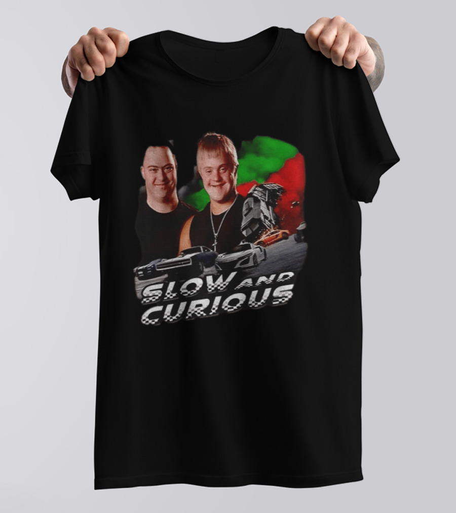 Slow And Curious Racing Car Men With Down Syndrome T-Shirt