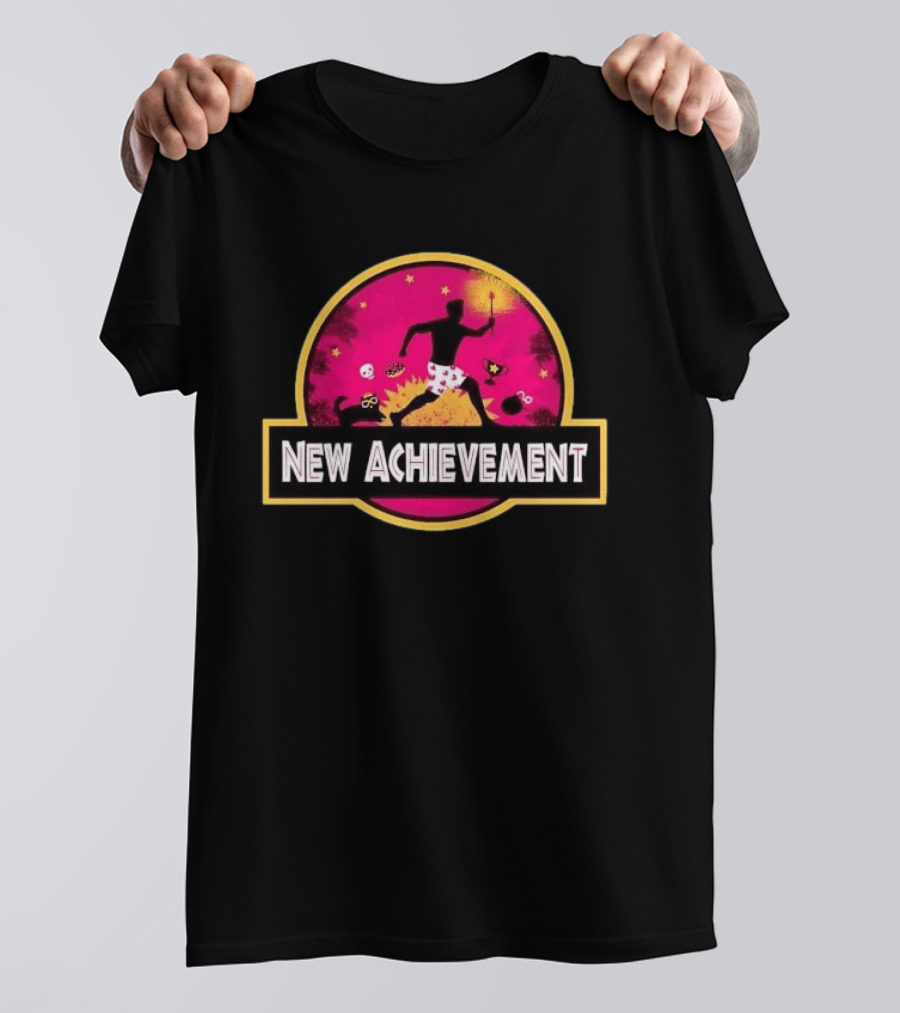 New Achievement Running Man Heart Boxers Torch Jurassic T-Shirt