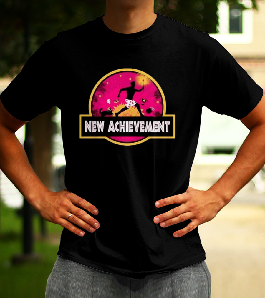 New Achievement Running Man Heart Boxers Torch Jurassic T-Shirt