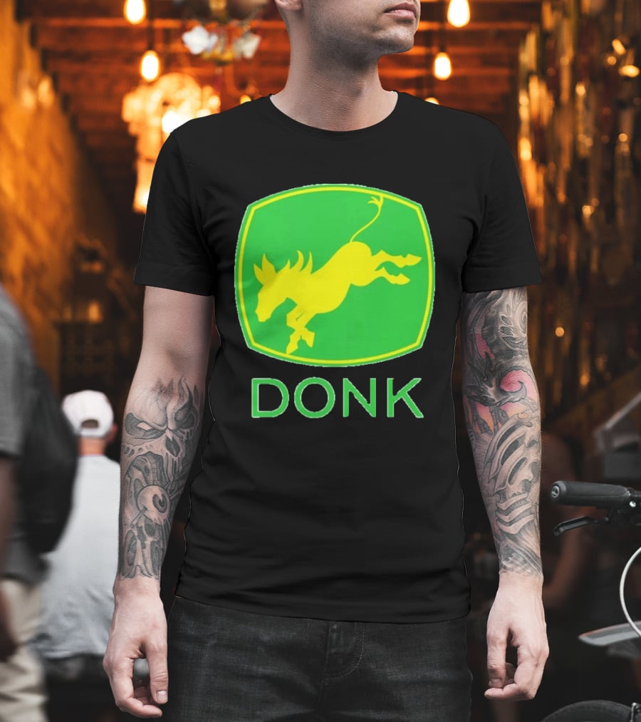 Donk Green And Yellow Farming Donkey T-Shirt