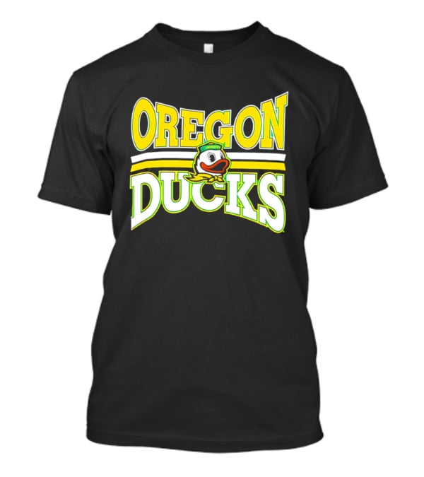 Oregon Ducks Cartoon Sailor Cap Green Yellow Stripes T-Shirt