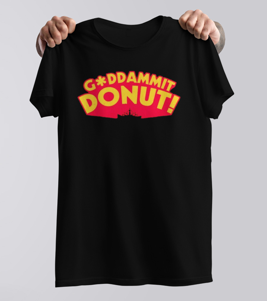 Gddammit Donut Goddammit Crown Starburst Red Yellow T-Shirt