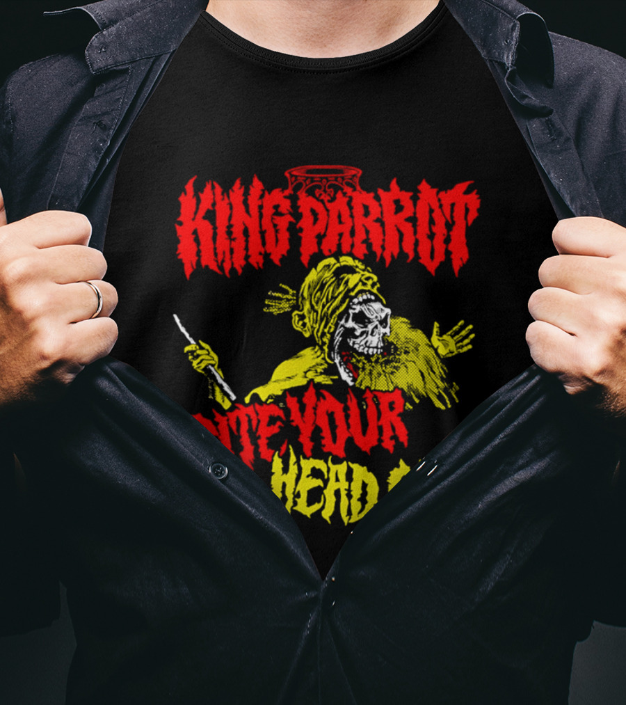 King Parrot Bite Your Head Off Skull And Creature T-Shirt