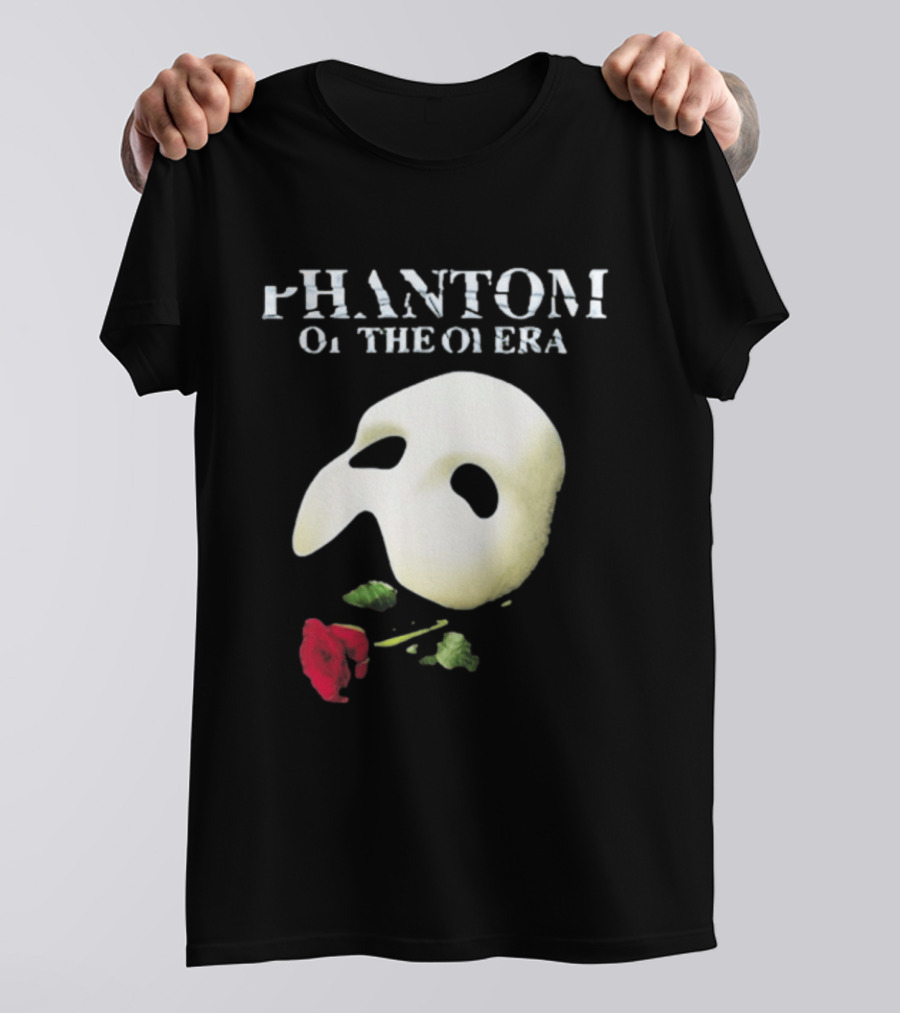 Phantom Of The Opera Mask Red Rose T-Shirt