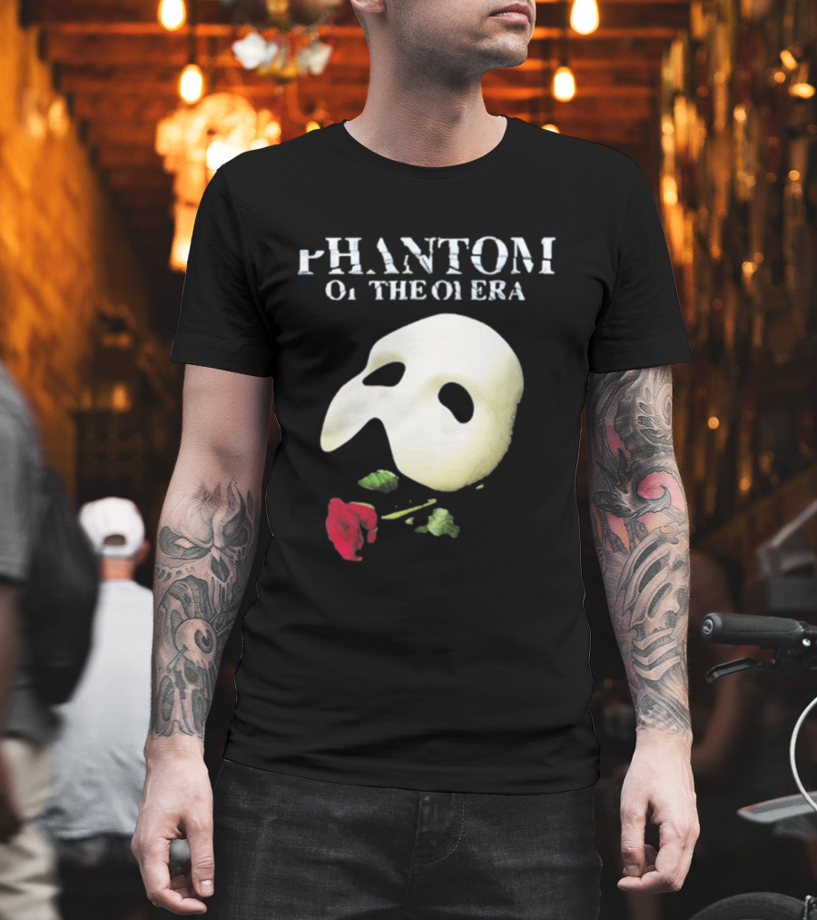 Phantom Of The Opera Mask Red Rose T-Shirt