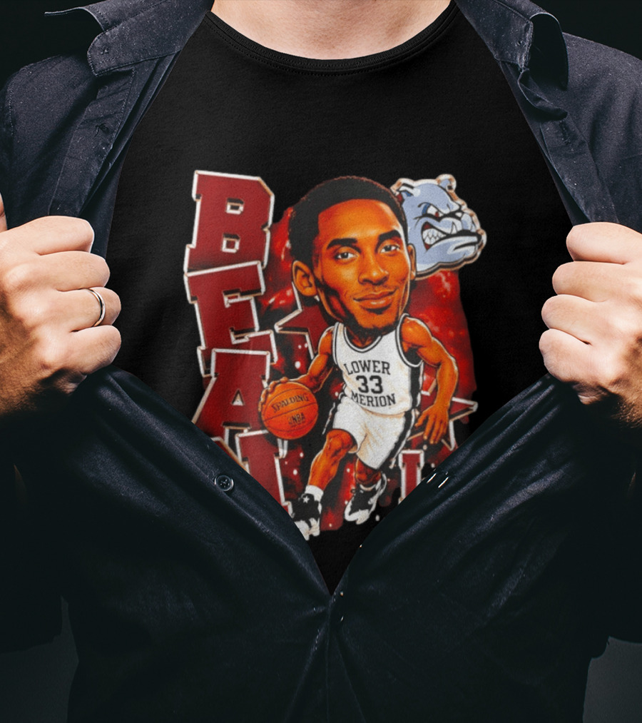 Kobe Bryant Lower Merion Aces Bean Spalding NBA Basketball LM Bulldog T-Shirt