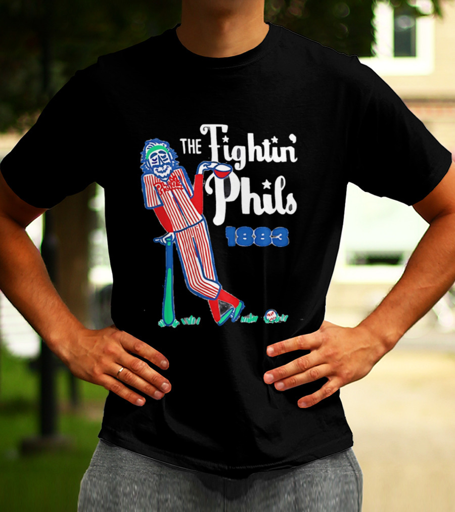 Phillies The Fightin' Phils 1883 Vintage Baseball Character With Bat And Ball T-Shirt