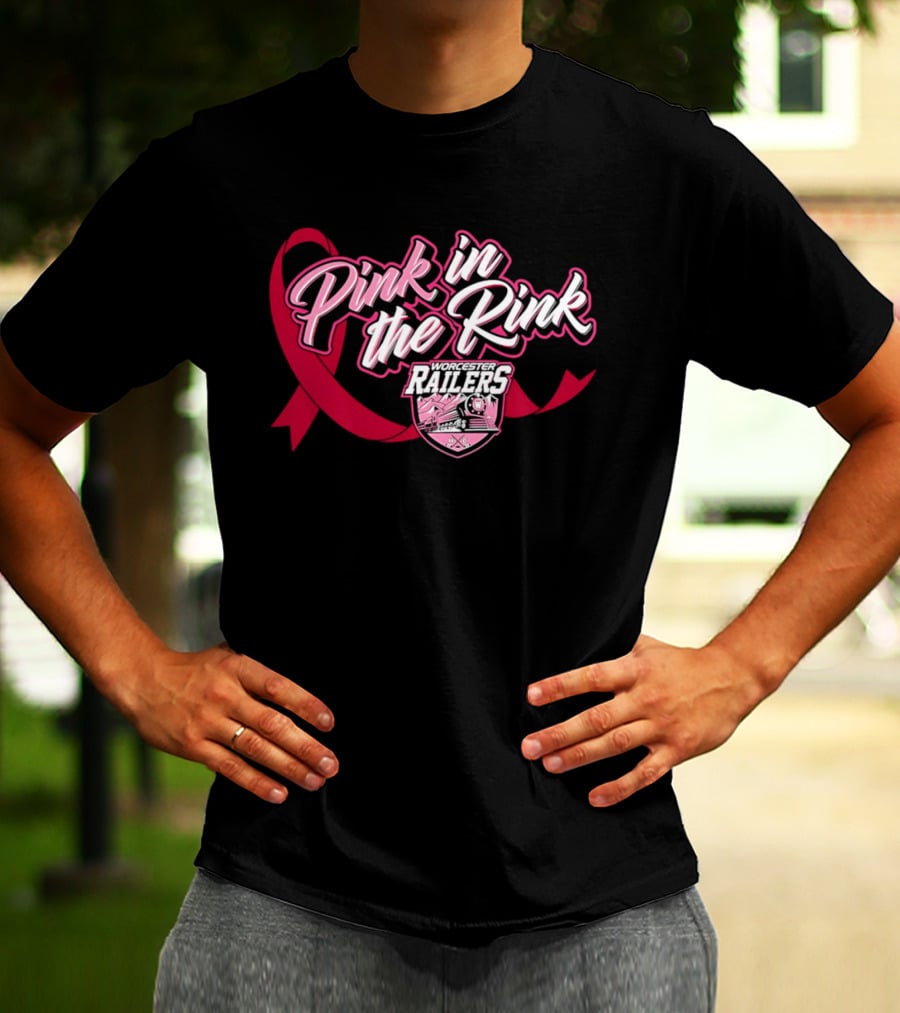 Pink In The Rink Worcester Railers Breast Cancer Awareness Event T-Shirt