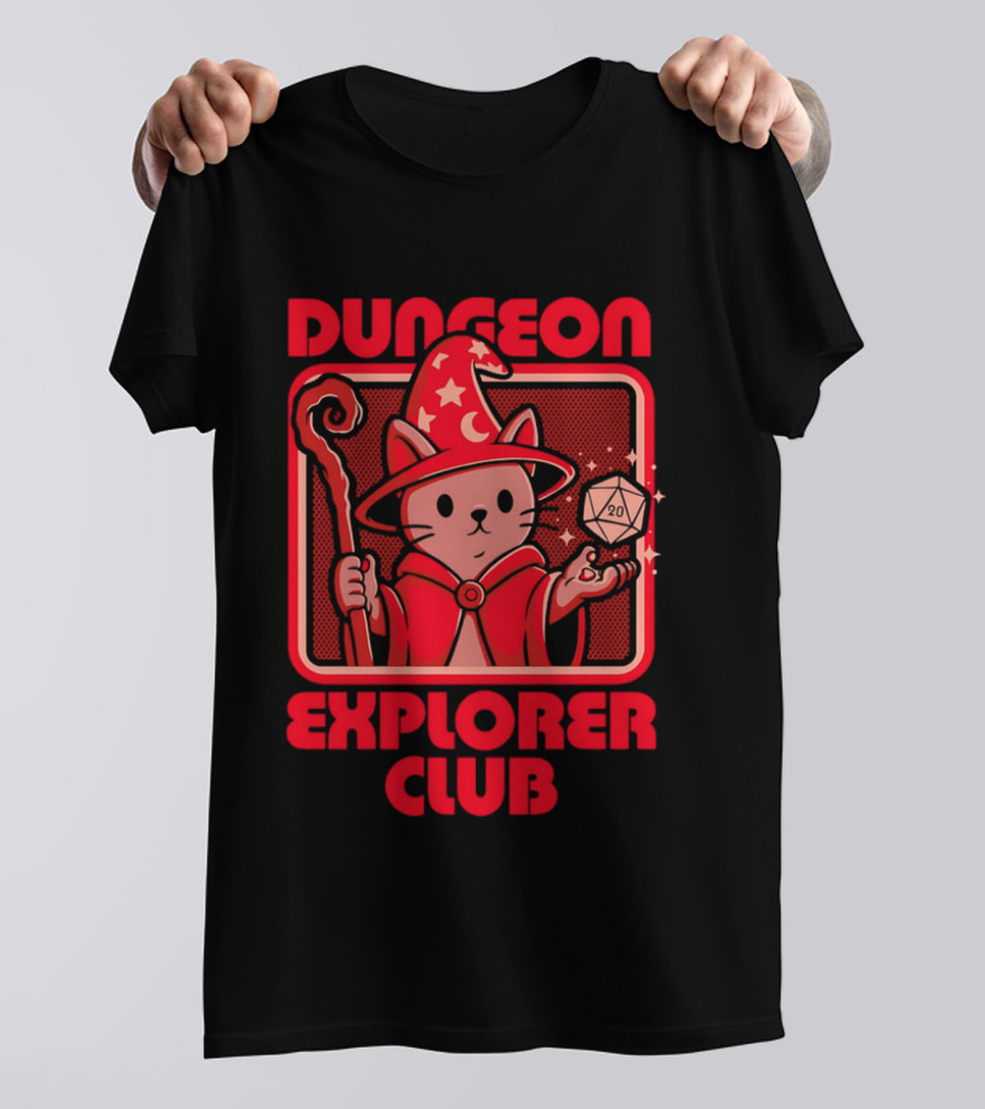 Dungeon Explorer Club RPG Mage Cat T-Shirt