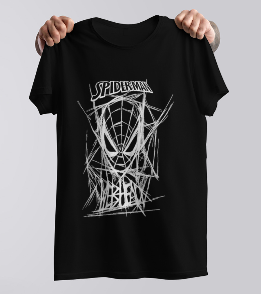 Spider Man Webbed Mask Sketch Spiderman Webhead T-Shirt