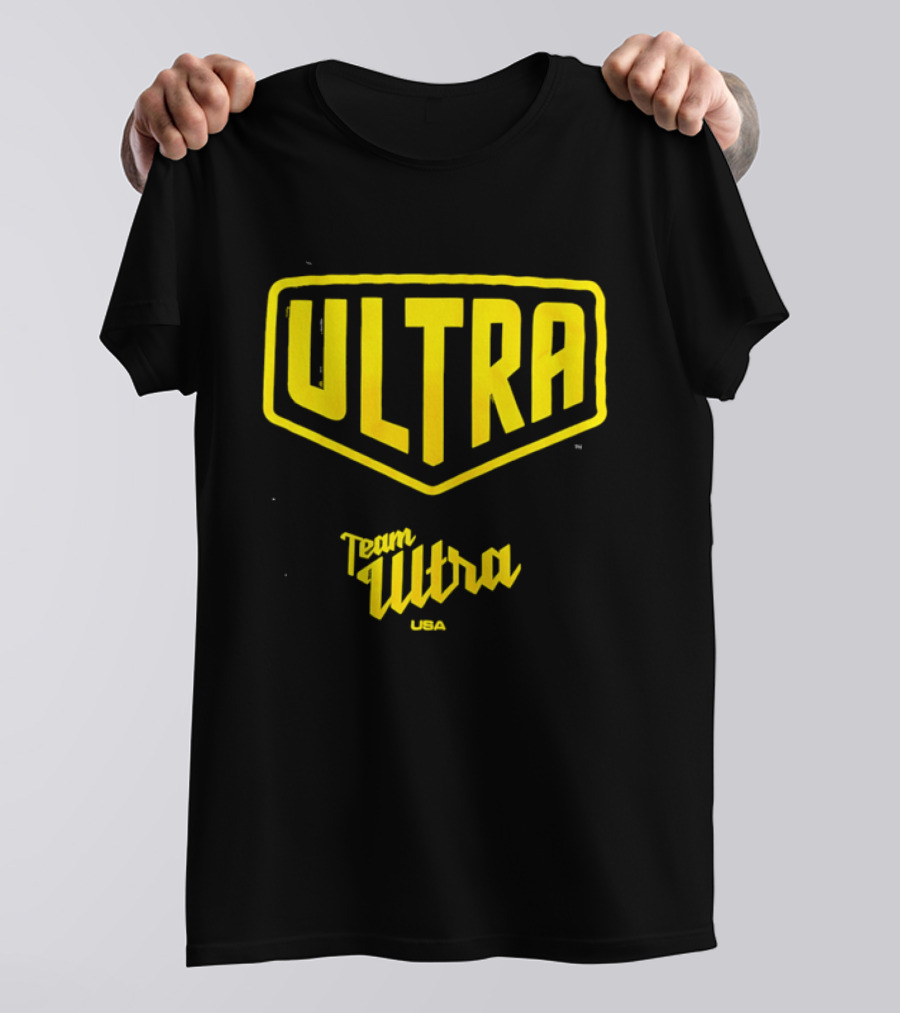 Team Ultra USA Yellow Black Shield Crest Ultra USA T-Shirt