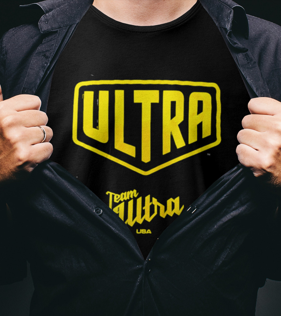 Team Ultra USA Yellow Black Shield Crest Ultra USA T-Shirt