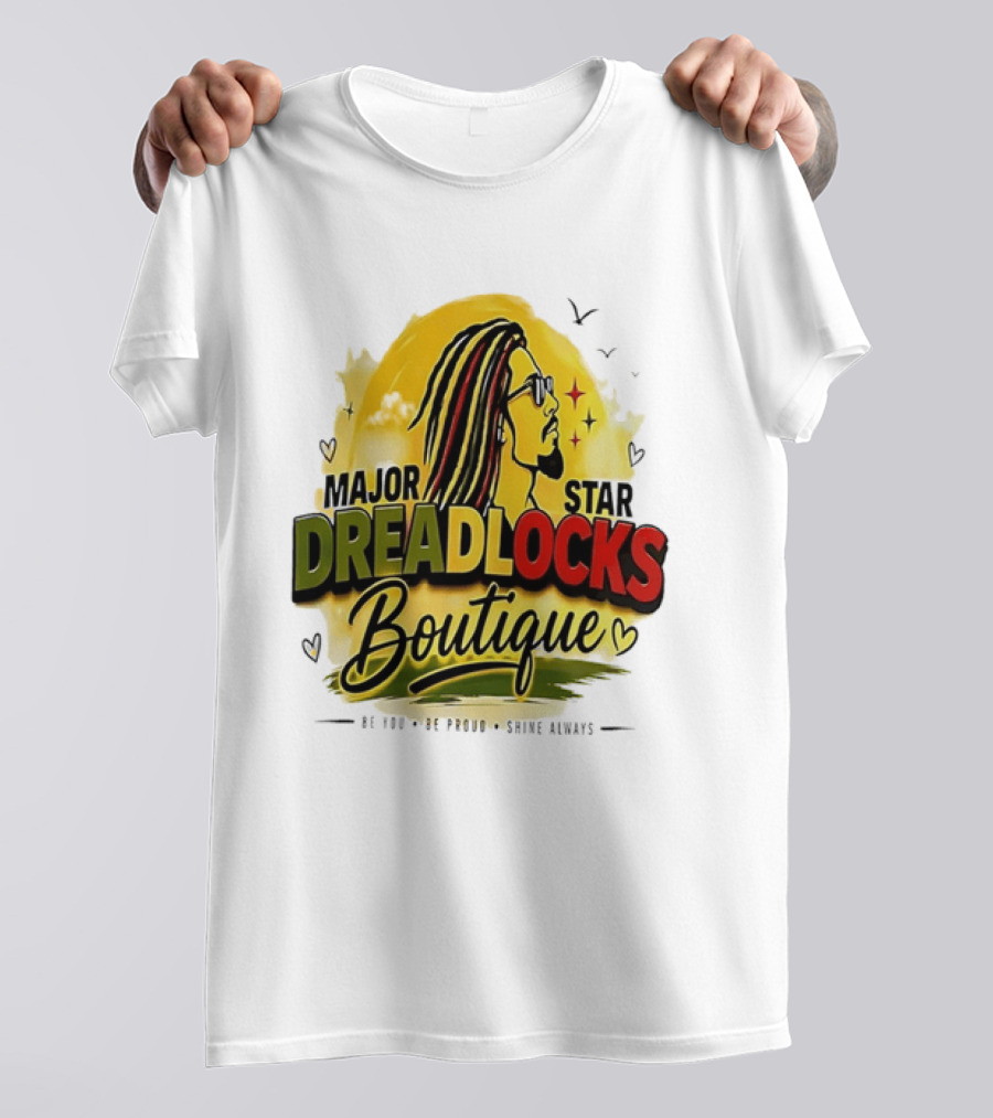 Major Star Dreadlocks Boutique Be You Shine Always Rastafarian Man Profile T-Shirt