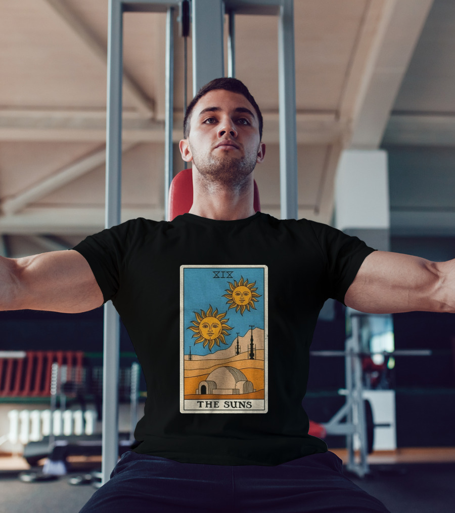XIX The Suns Twin Suns Tarot Card Star Wars Tatooine Desert Dome T-Shirt
