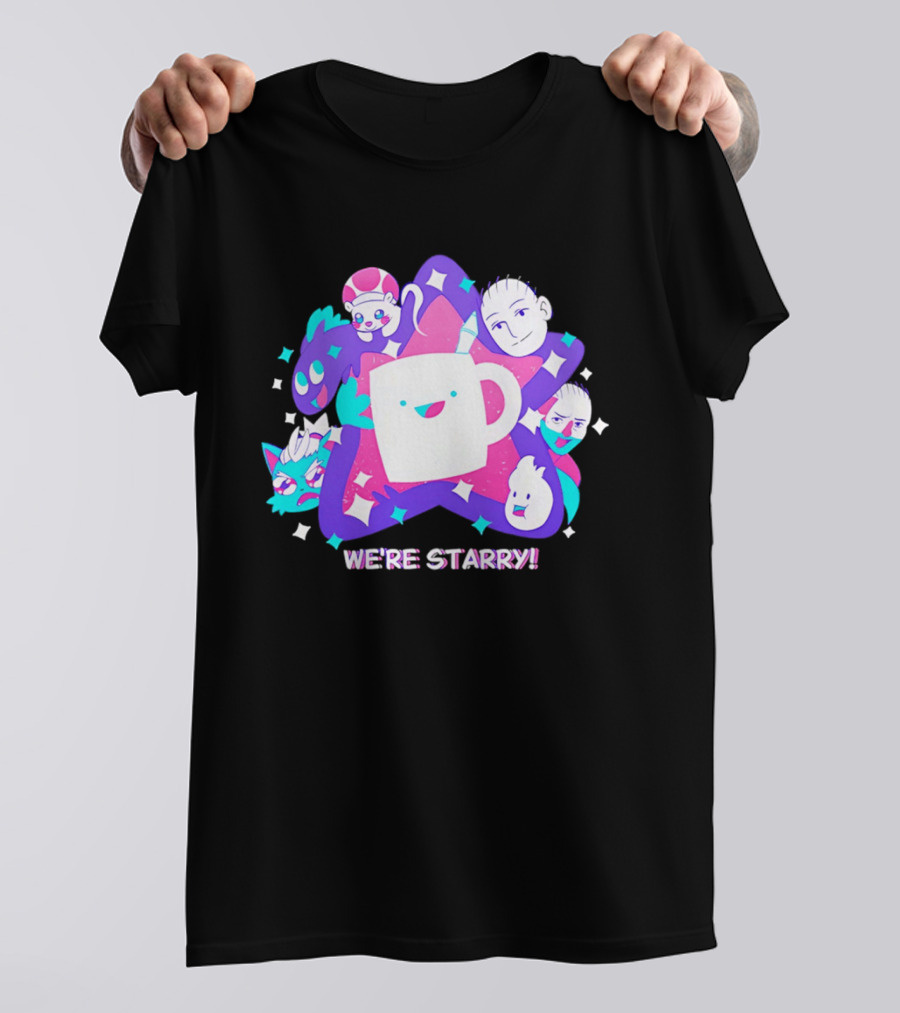 We're Starry Colorful Cartoon Characters And Happy T-Shirt