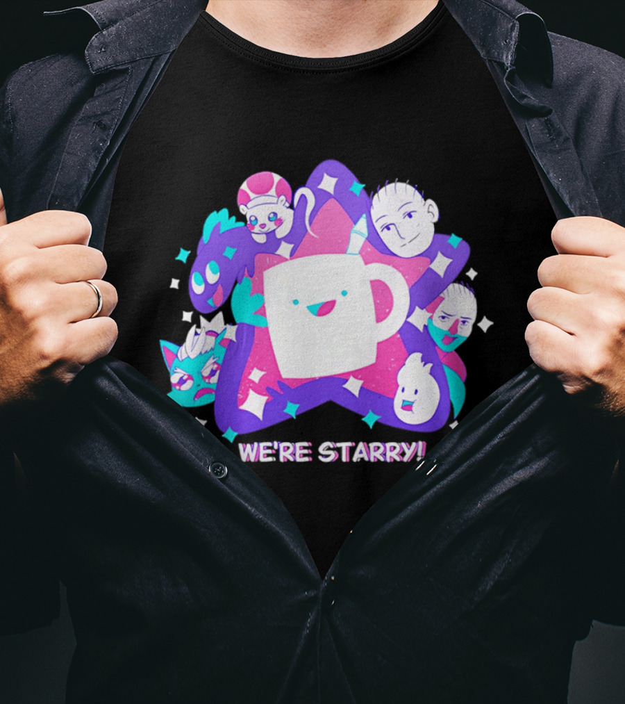We're Starry Colorful Cartoon Characters And Happy T-Shirt