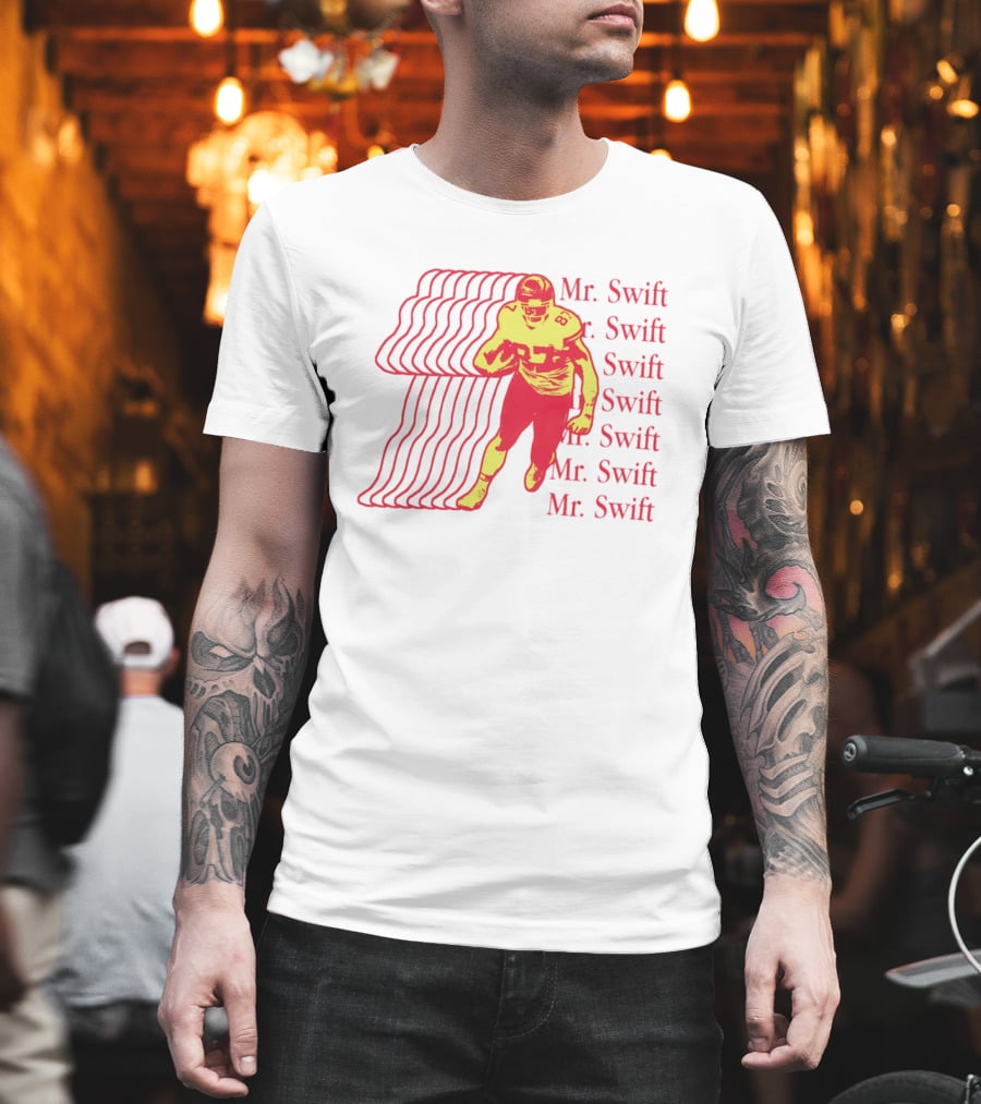 Mr. Swift Travis Kelce Football Player Graphic With Psychedelic Wave T-Shirt