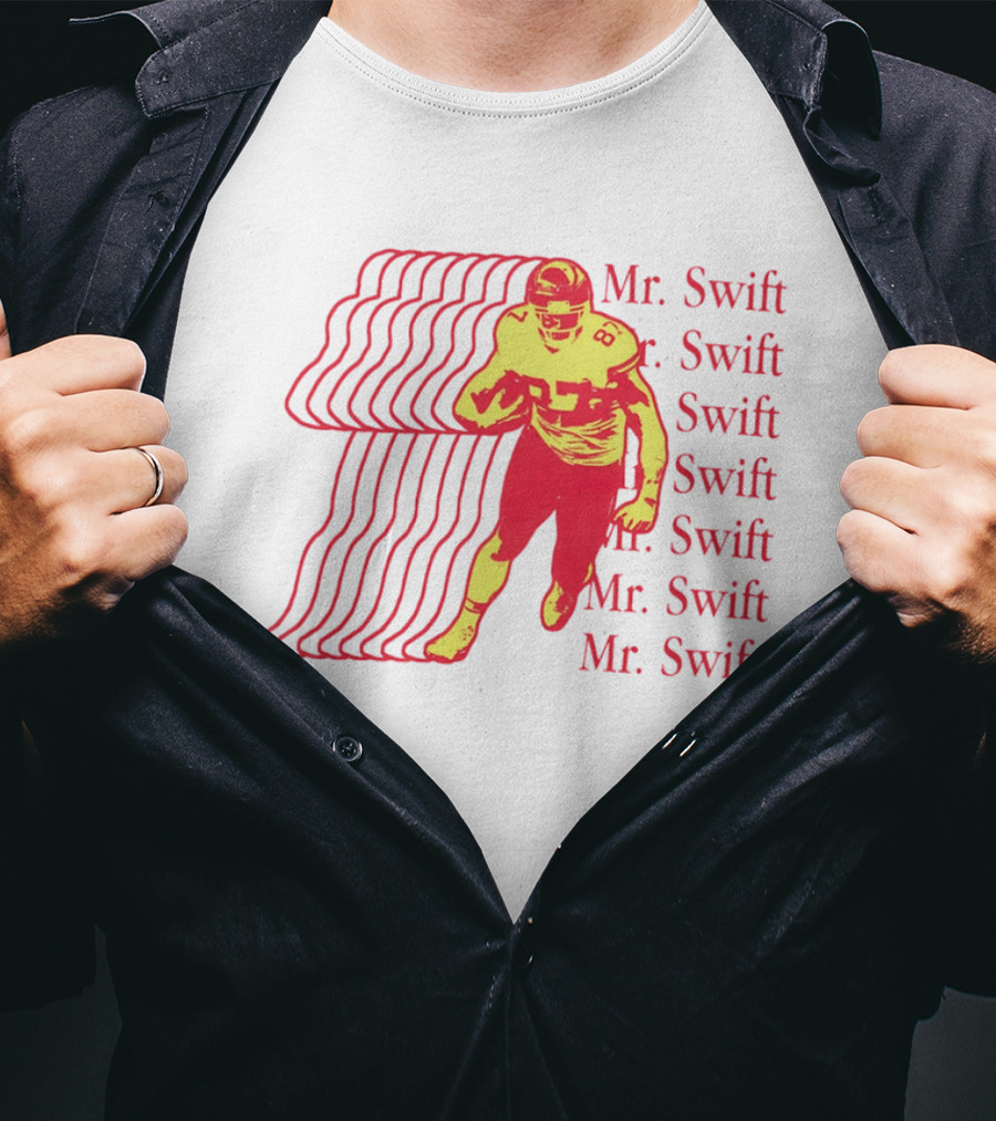Mr. Swift Travis Kelce Football Player Graphic With Psychedelic Wave T-Shirt