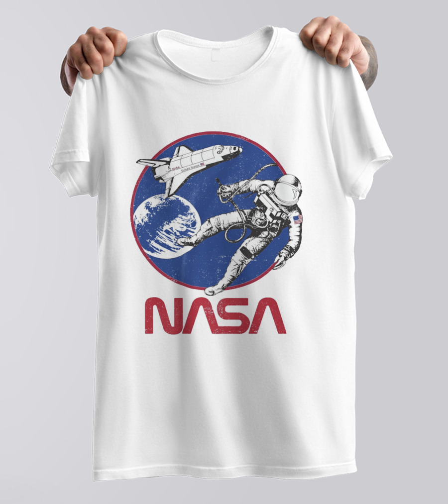 NASA Space Shuttle And Astronaut Earth Scene T-Shirt