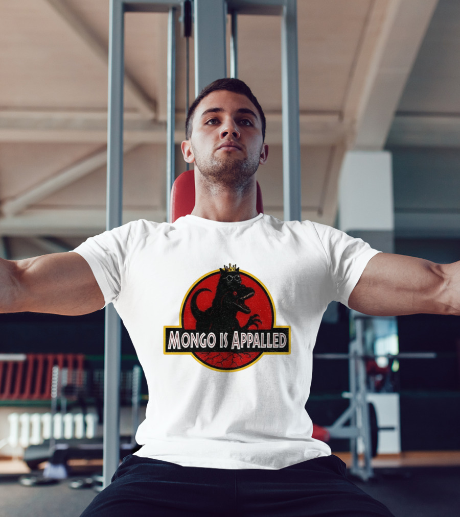 Mongo Is Appalled Dinosaur Crown Sunglasses Red Circle T-Shirt