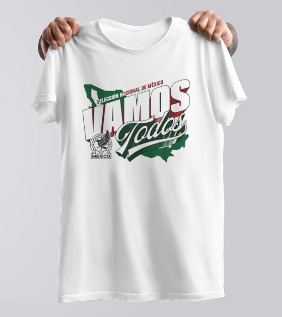 Selección Nacional De México Vamos Todos Map Crest T-Shirt