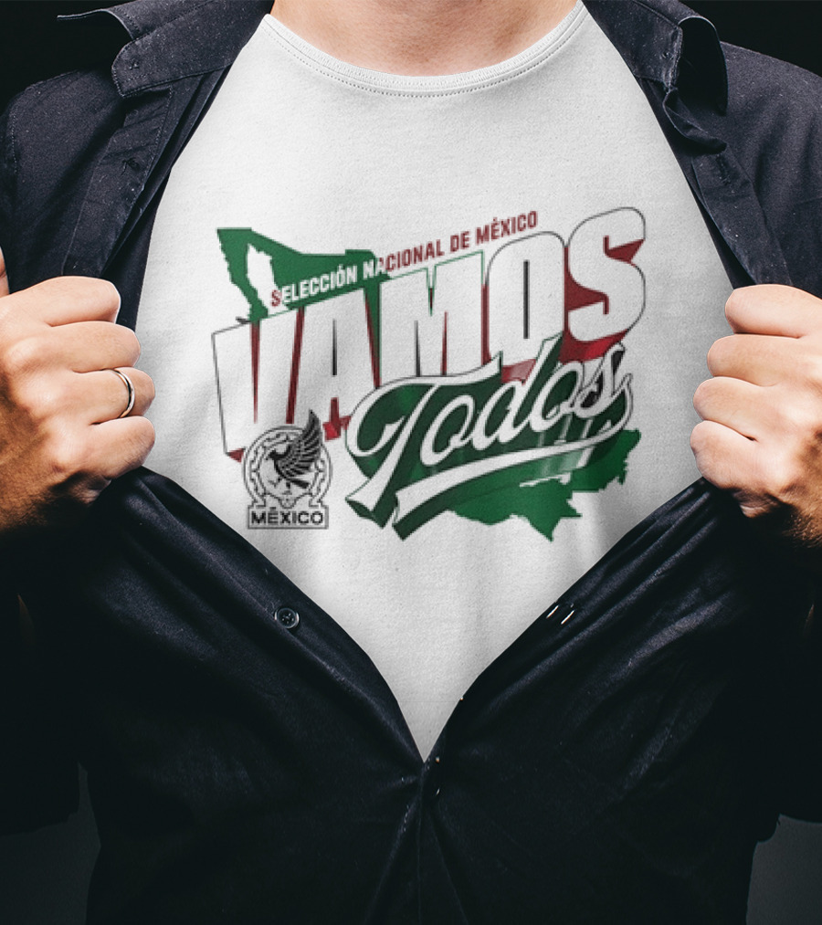 Selección Nacional De México Vamos Todos Map Crest T-Shirt