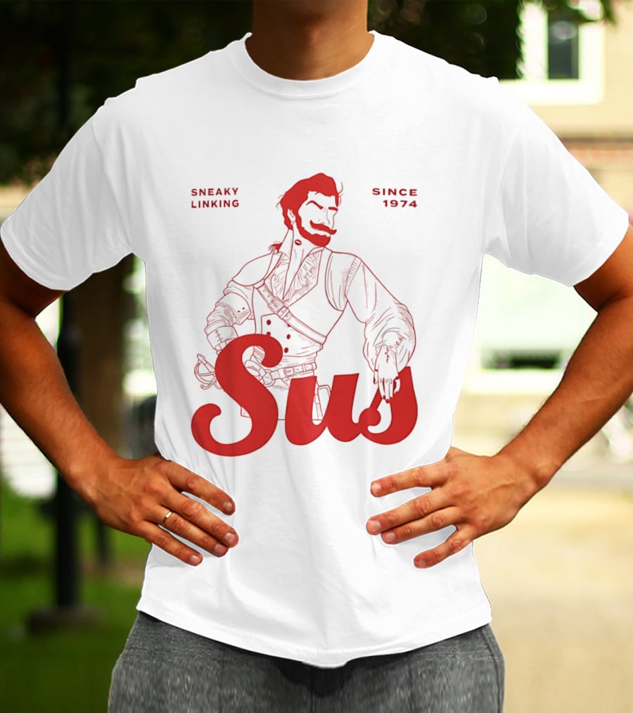 Sneaky Linking Since 1974 Sus Man Red Western T-Shirt