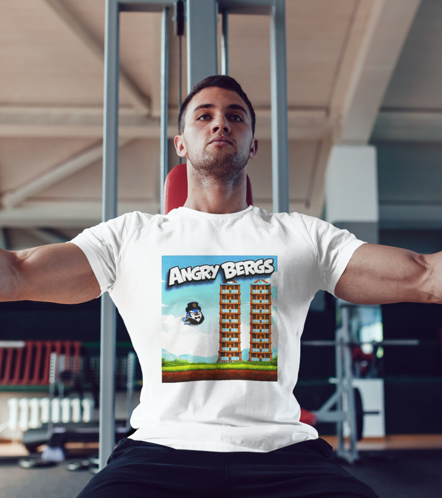 Angry Bergs Funny Parody Building Smash блоки Stack Game T-Shirt
