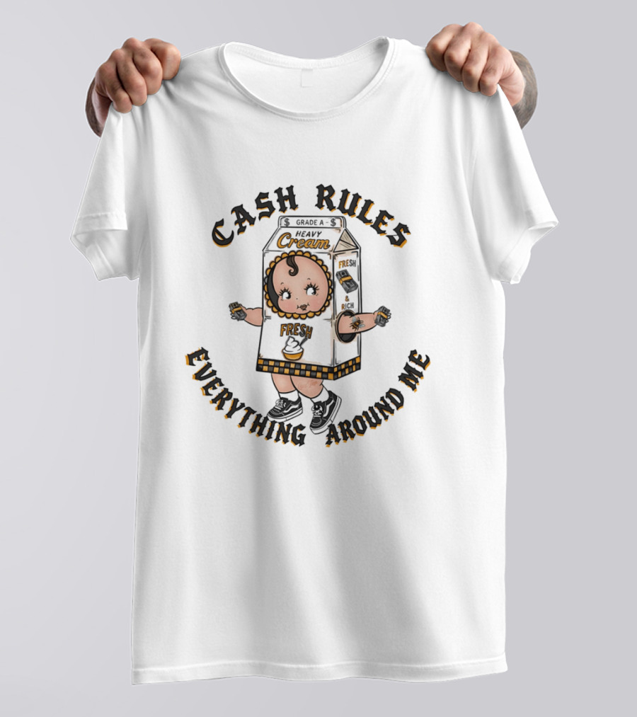 Cash Rules Everything Around Me Heavy Cream Fresh Baby T-Shirt