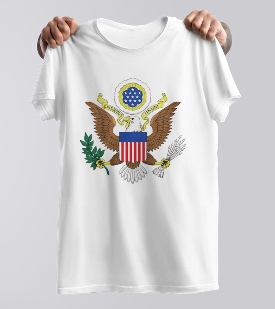 E Pluribus Unum Bald Eagle Olive Branch United States T-Shirt