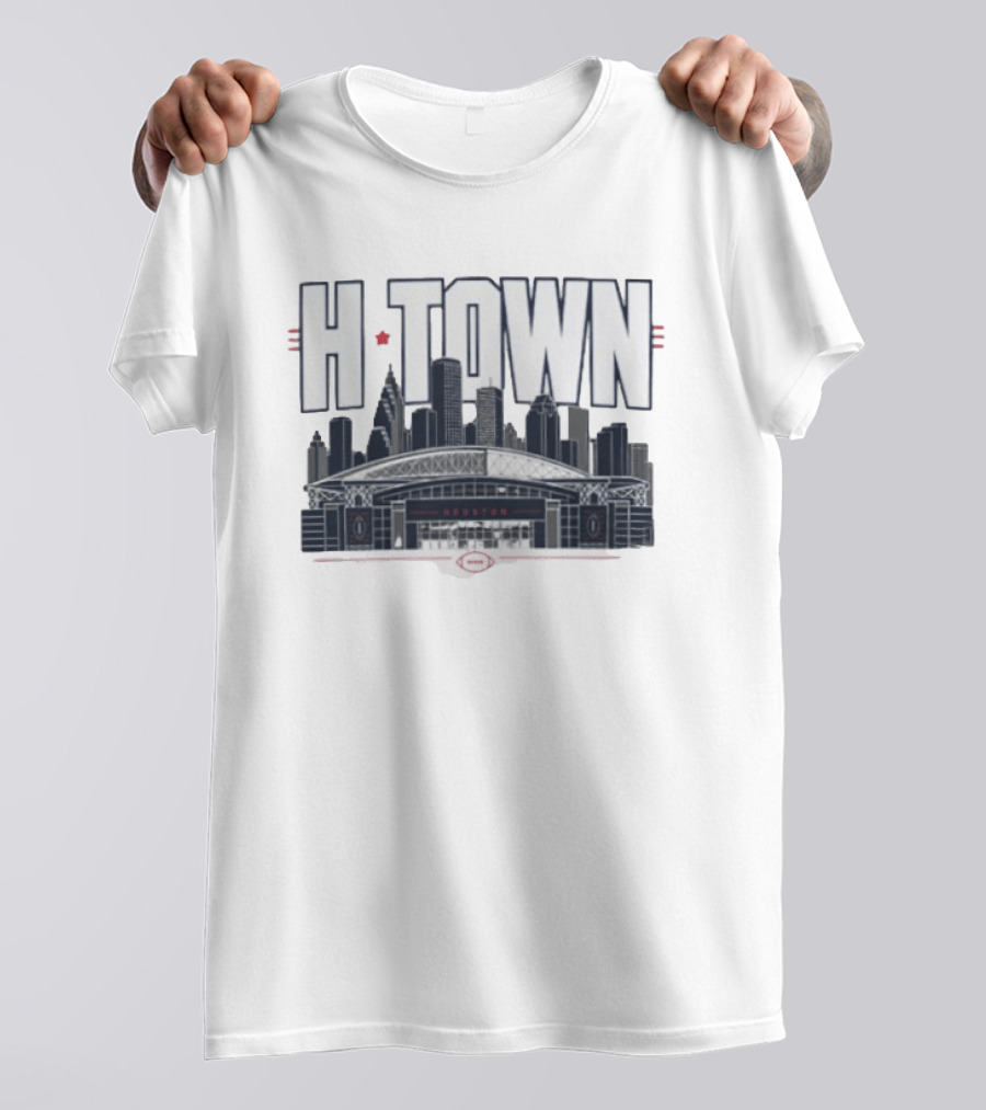 H Town Houston Texas Skyline Football Stadium T-Shirt