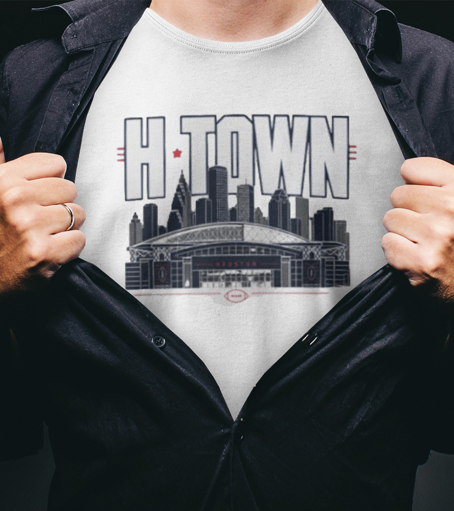 H Town Houston Texas Skyline Football Stadium T-Shirt