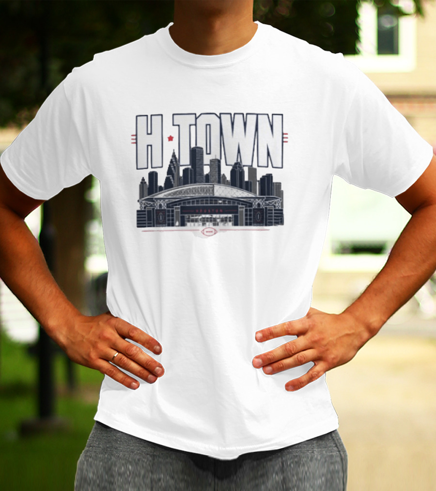 H Town Houston Texas Skyline Football Stadium T-Shirt