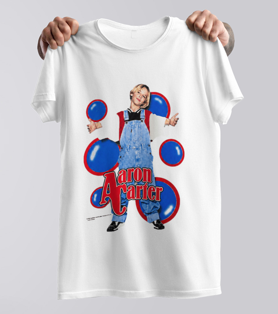 Aaron Carter Overalls Blue Red Circles Fashion T-Shirt