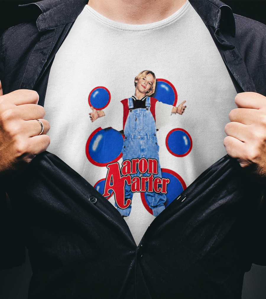 Aaron Carter Overalls Blue Red Circles Fashion T-Shirt