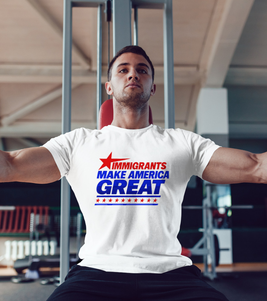 Immigrants Make America Great Red Star Political Message 2026 T-Shirt
