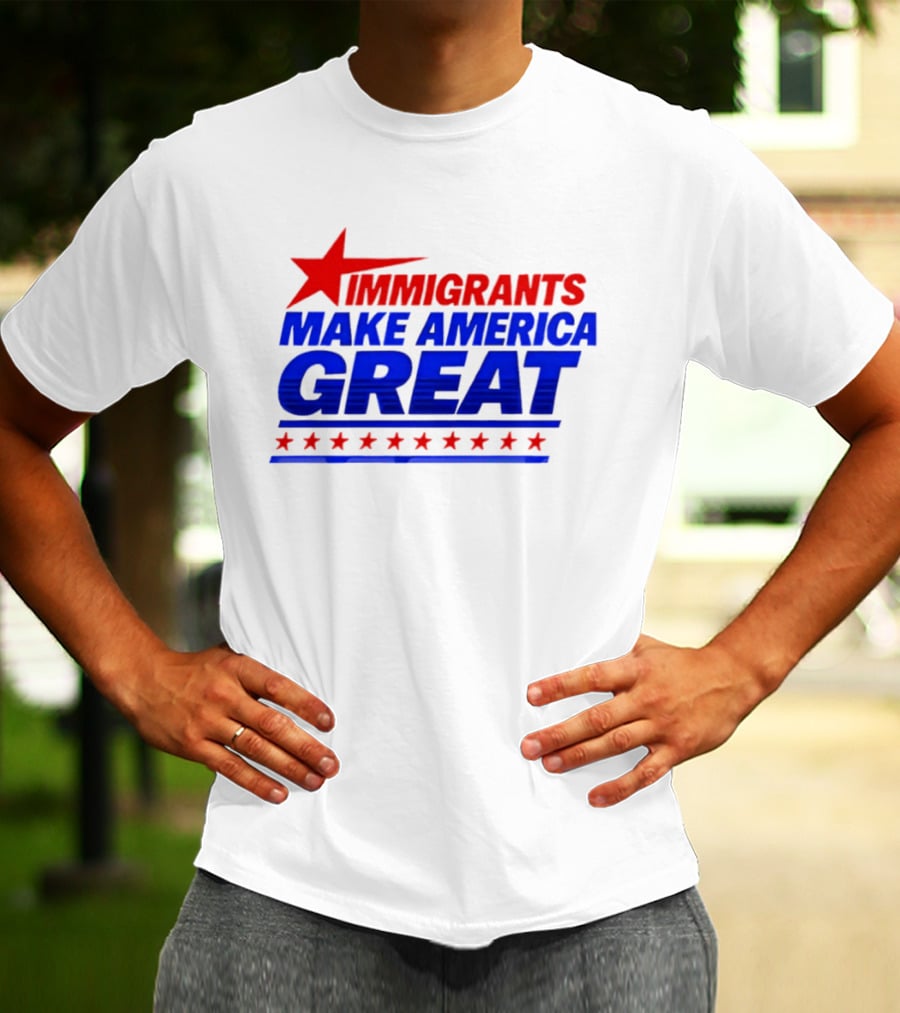 Immigrants Make America Great Red Star Political Message 2026 T-Shirt