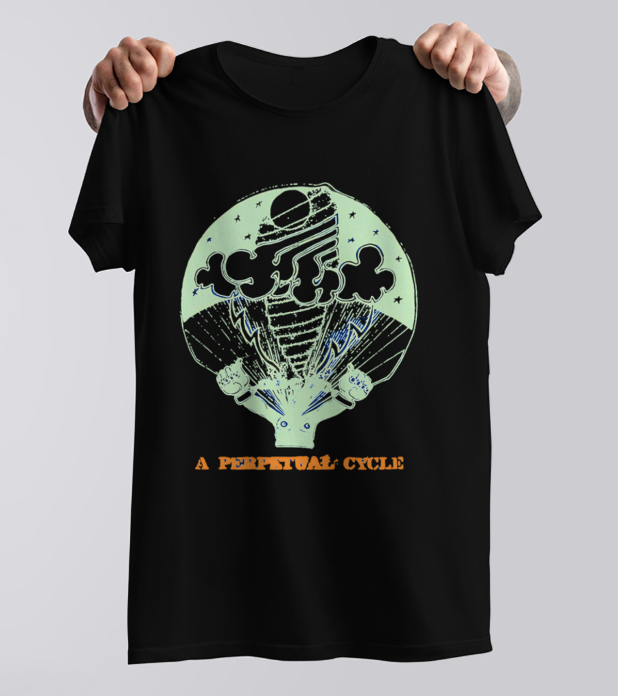 A Perpetual Cycle Tornado 4545 Hands Clouds Stars T-Shirt