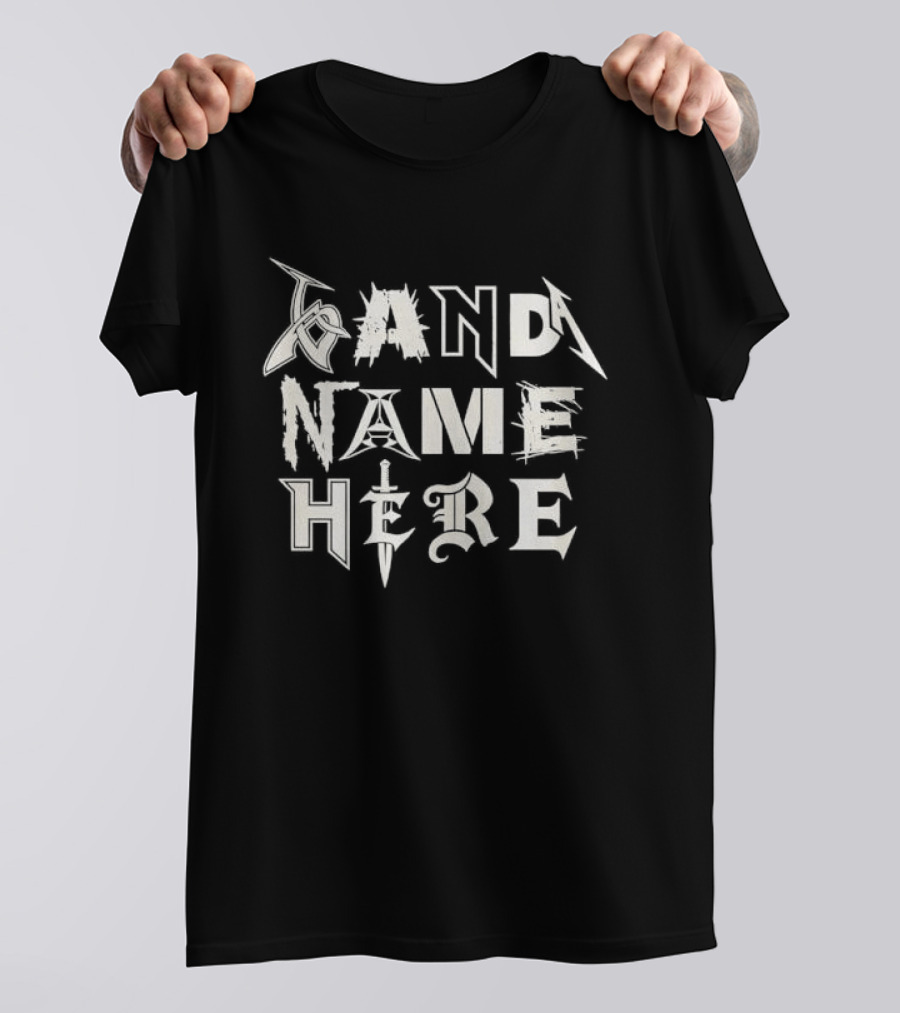Heavy Metal Rock Music Font Band Name Here T-Shirt