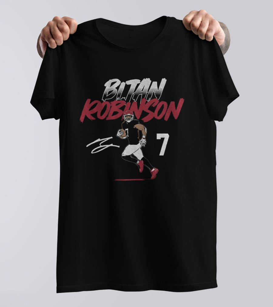 Bijan Robinson Atlanta Football Number 7 Signature T-Shirt
