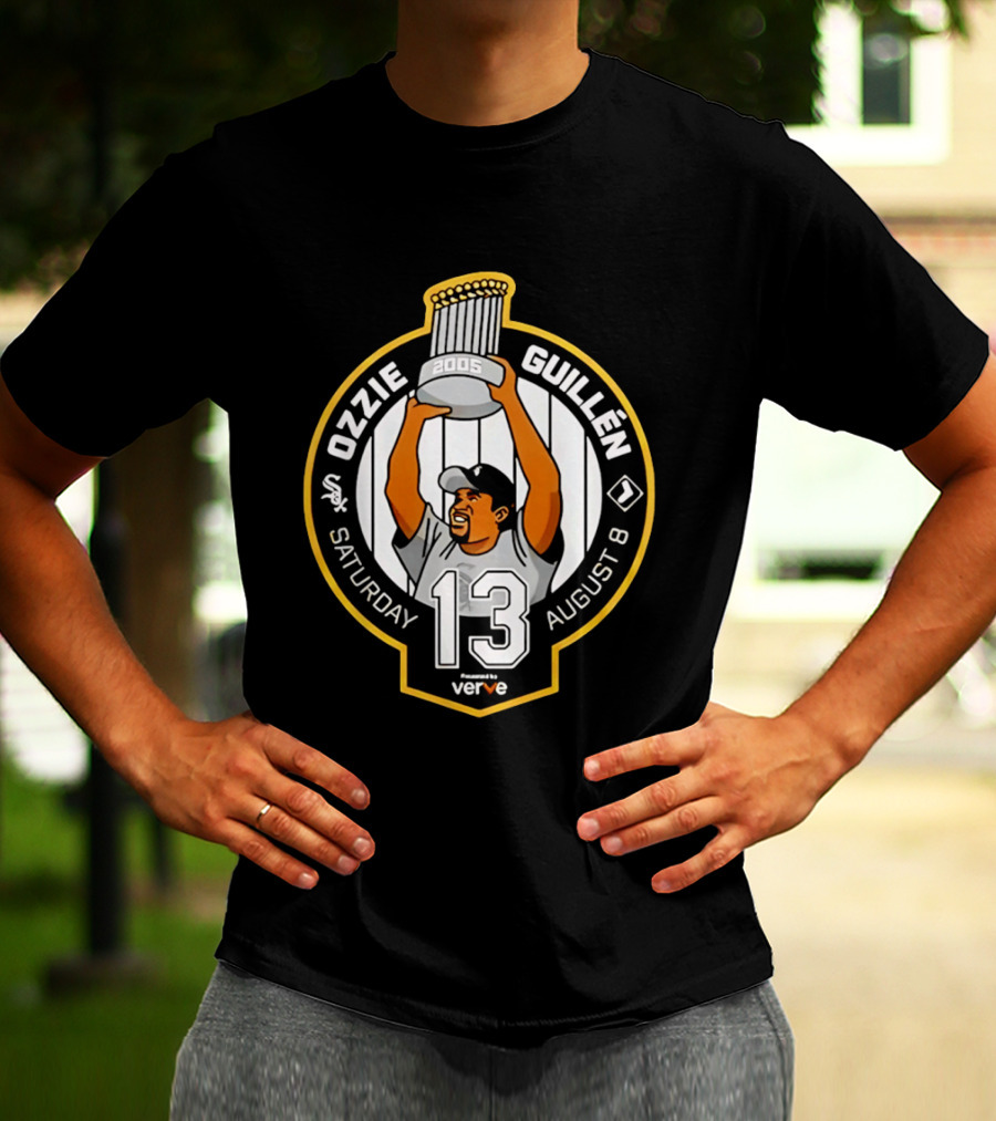 Ozzie Guillén 13 Chicago White Sox August 8 Celebration 2005 Trophy T-Shirt