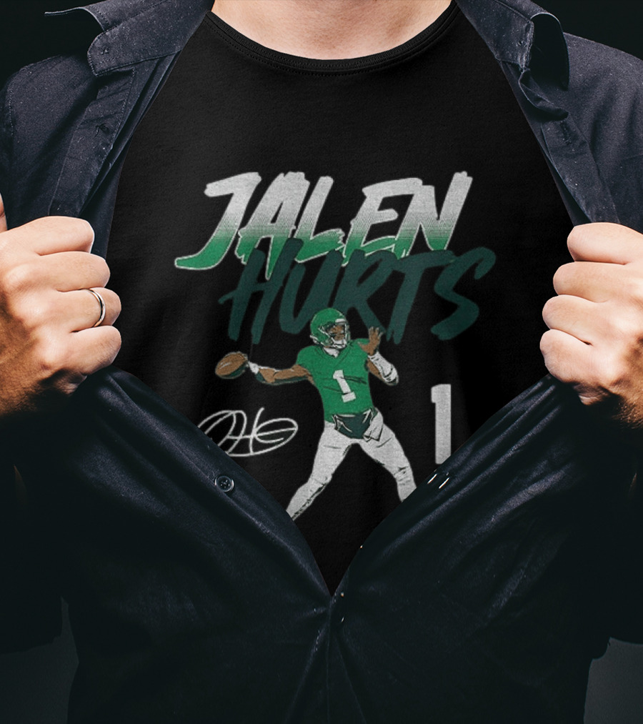 Jalen Hurts Philadelphia Football Player Number 1 Pose T-Shirt