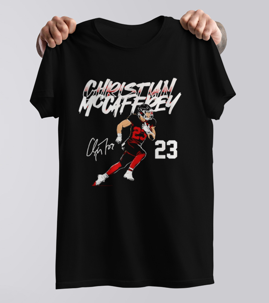 Christian Mccaffrey Signature 23 Football Running Back T-Shirt