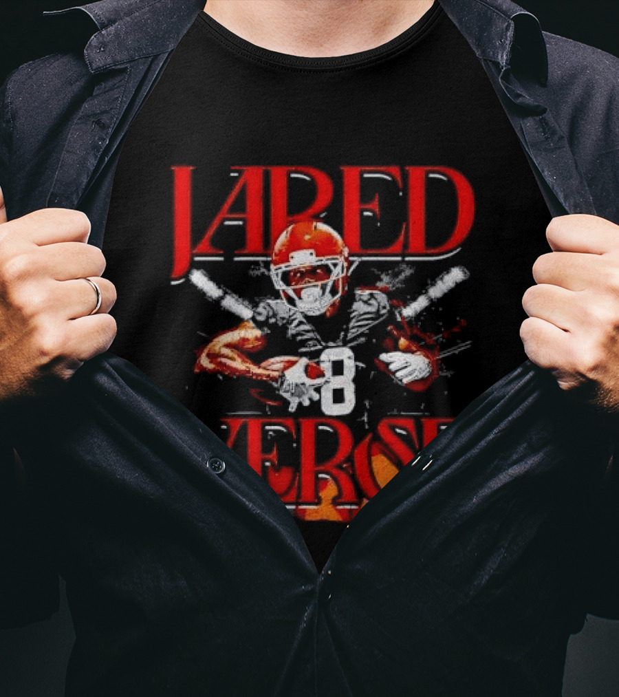 Jared Verse Number 8 Football Player Carrying Ball Distressed Bootleg T-Shirt