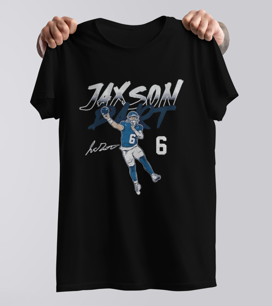 Jaxson Dart New York Giants Quarterback Number 6 Football Player T-Shirt