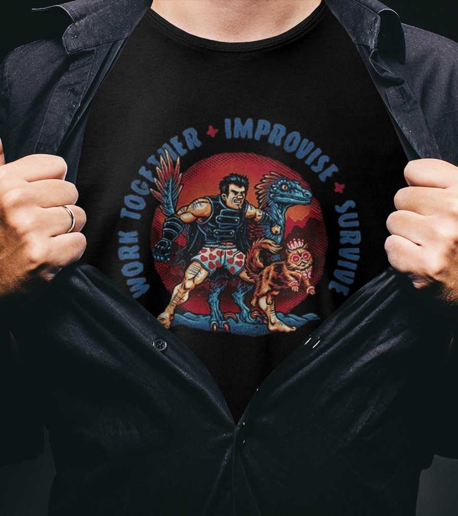 Work Together Improvise Survive Dungeon Crawler Carl Adventure Team T-Shirt