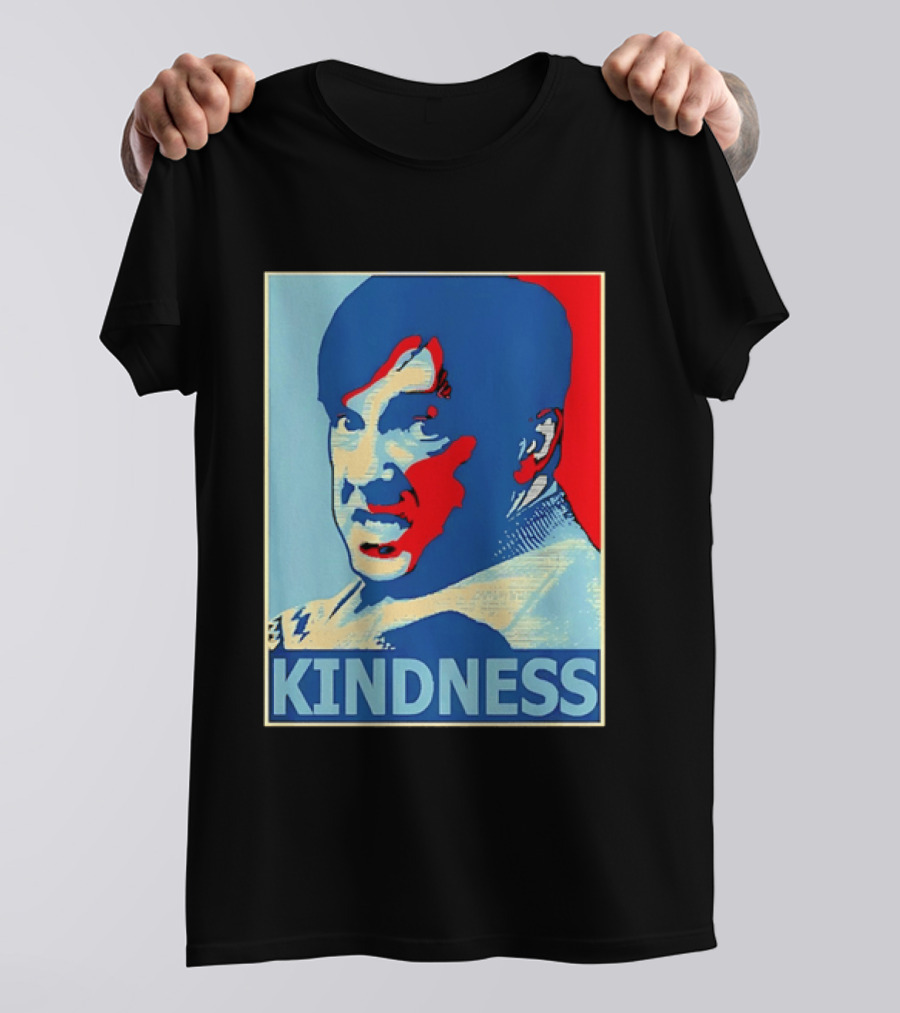 Kindness Mustachioed Man Halftone T-Shirt