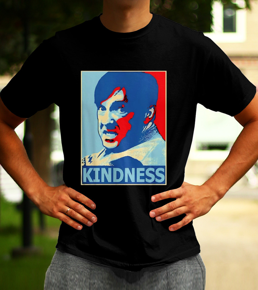 Kindness Mustachioed Man Halftone T-Shirt